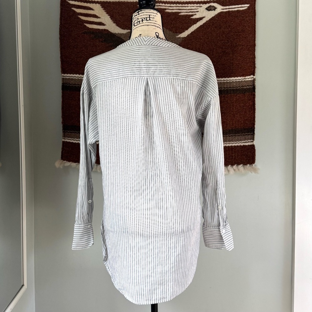 A.L.C. Laurie Silk and Cotton Striped Tunic Top - Picture 3 of 11